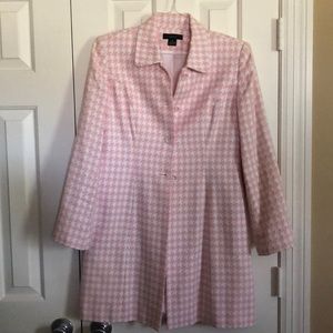 Pink and white checked coat/blazer